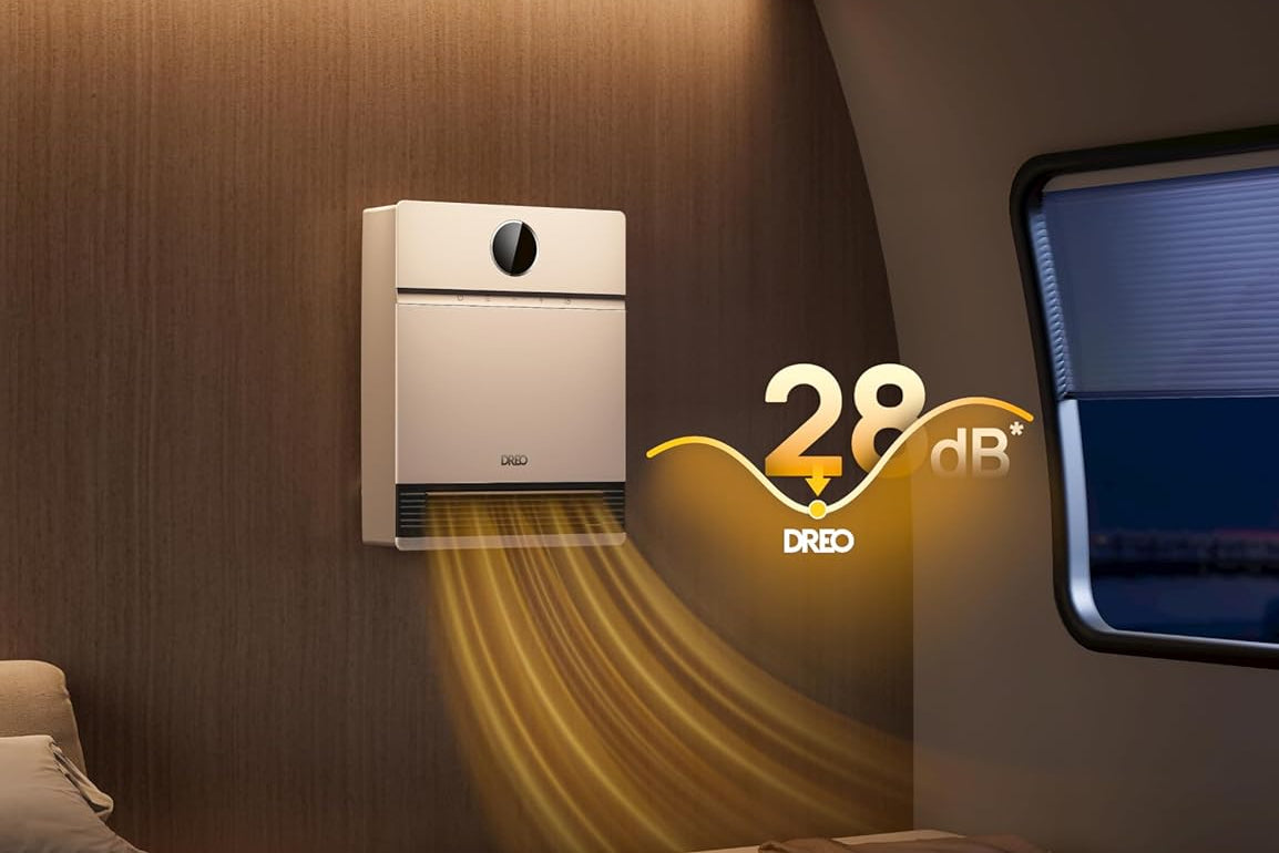 Dreo Smart Wall Convector, 30° Fan Outlet, 2000 W, Adjustable Thermostat, Remote Control, Weekly Timer, Easy to Assemble Heater for Indoor Use, Compatible with Alexa