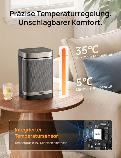 Dreo Smarter Heizlüfter Energiesparend Leise, 1500W PTC Kerarmik Heizung mit Thermostat, 3 Modi, 70° Oszillation, WLAN Alexa & Google Assistant Elektroheizung, Überhitzungs-Kippschutz, Heater314S