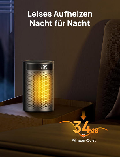 DREO Keramik Heater 416, 1500W Elektroheizer fürs Schlafzimmer, freistehend,Überhitzungs- und Kippschutz,einstellbarer Thermostat, Kindersicherung,energiesparend, leise,12-Stunden-Timer,mehrere Modi