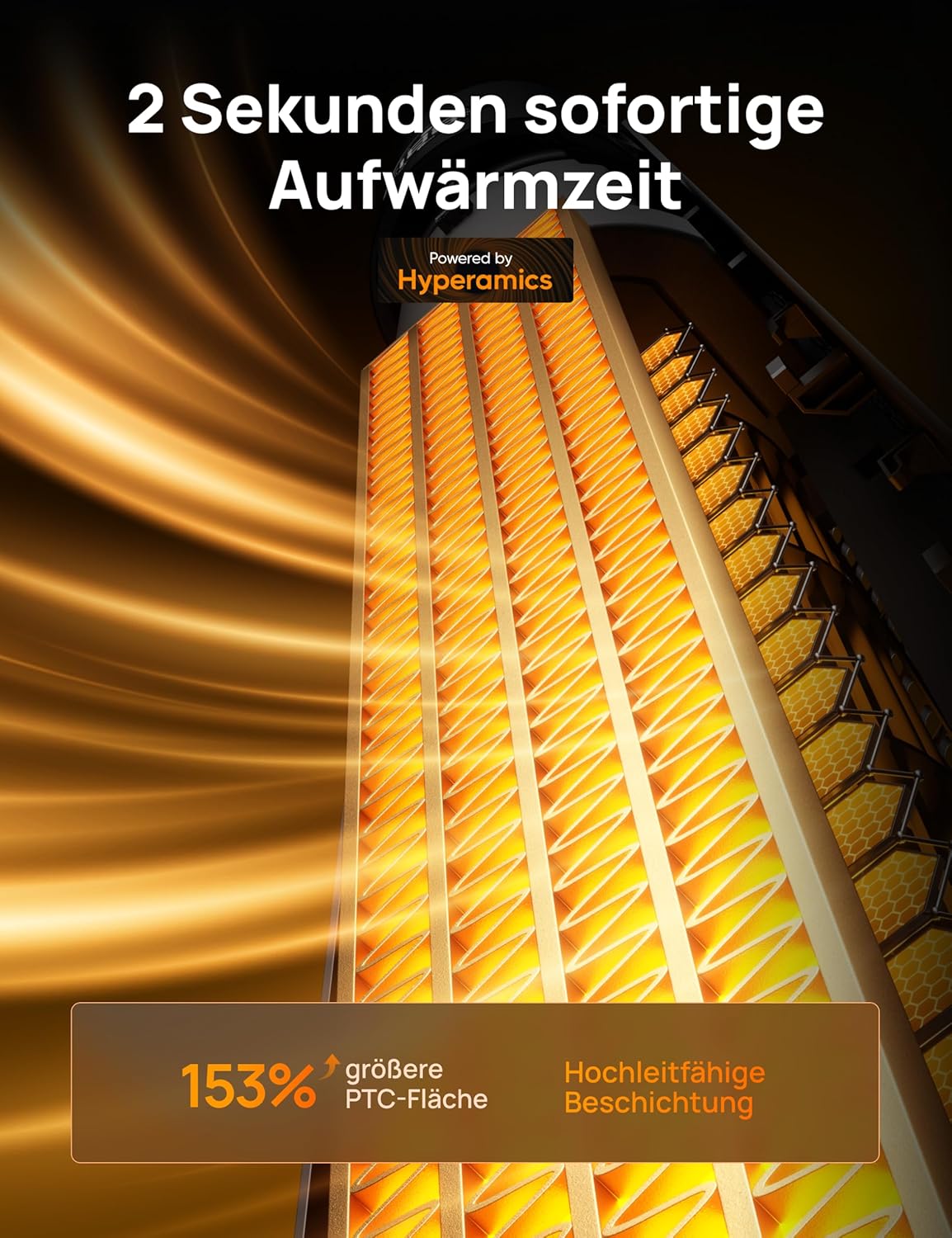 Dreo Heizlüfter Energiesparend, 2000W Elektrische Heizung mit Fernbedienung, 25 dB Leise,120° Oszillation, Thermostat, 5 Heizstufen & 3 Lüfterstufen, 7-facher Schutz, 12H Timer, PTC Keramik Heizlüfter