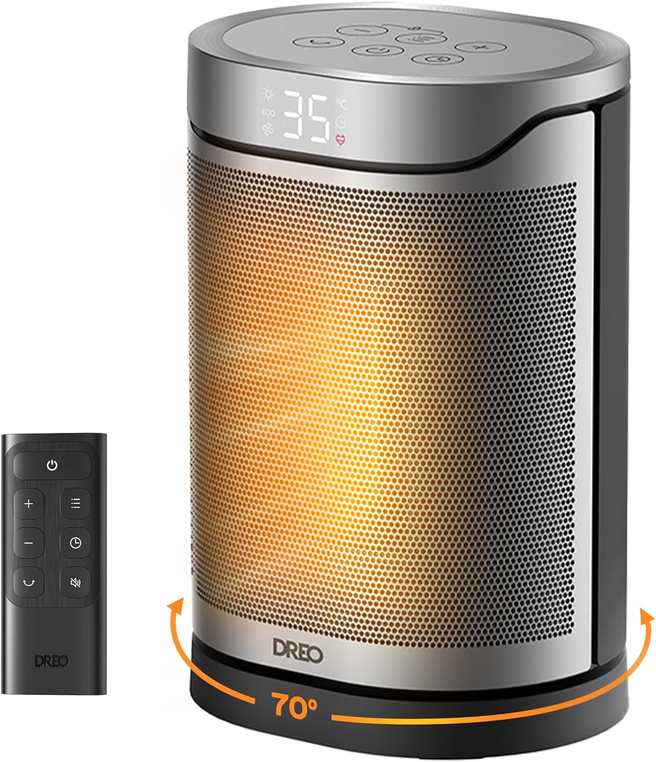 DREO Keramikheizung 318,1500 W, elektrische Heizungen für Schlafzimmer,freistehend,Überhitzungs-und Kippschutz,einstellbarer Thermostat, Kindersicherung, Energieeinsparung 40%,leise,12-Stunden-Timer